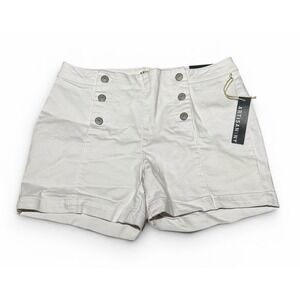 NWT Artisan NY Women's White Sailor Button Shorts Size 10 Stretch Cotton